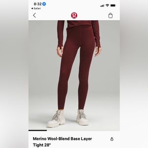 Lululemon Wool-blend warm leggings size S